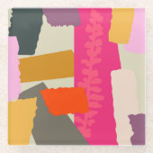 Moderne Abstrakte Farbblöcke Glasuntersetzer (Vorderseite)