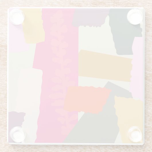 Moderne Abstrakte Farbblöcke Glasuntersetzer (Rückseite)