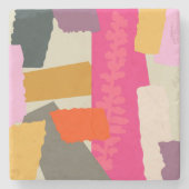 Moderne Abstrakte Farbblöcke Steinuntersetzer (Vorderseite)