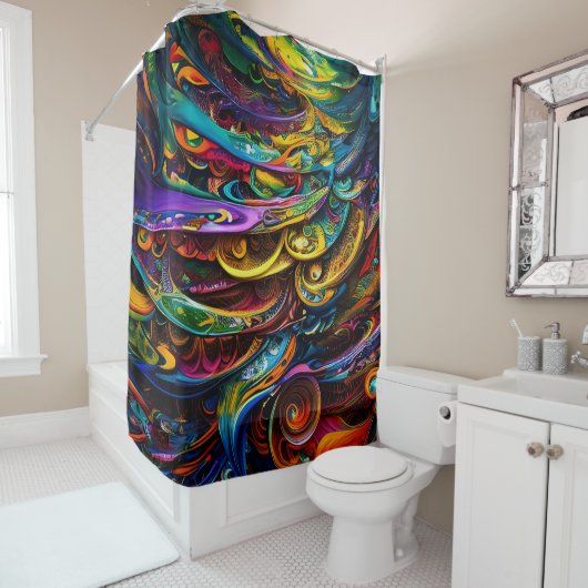 Moderne Abstrakte Farben Duschvorhang (Beispiel)