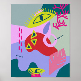 Moderne abstrakte, farbenfrohe Kunstdruckkunst Poster