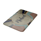 Moderne Abstrakte Farbharmonie Fraktal Graphenname Badematte (Schrägansicht)