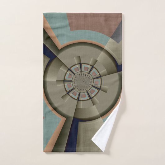 Moderne Abstrakte Farbharmonie Fraktal Kunst Grafi Badhandtuch Set (Handtuch)