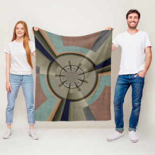 Moderne Abstrakte Farbharmonie Fraktal Kunst Grafi Fleecedecke