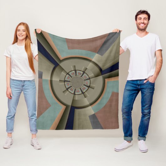 Moderne Abstrakte Farbharmonie Fraktal Kunst Grafi Fleecedecke (Beispiel)