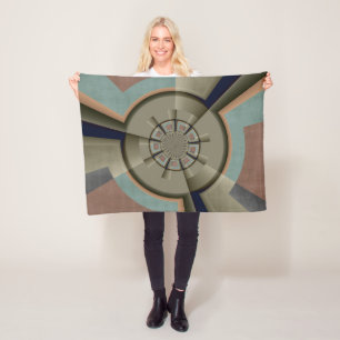 Moderne abstrakte Farbharmonie Fraktal Kunst Grafi Fleecedecke