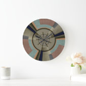 Moderne Abstrakte Farbharmonie Fraktal Kunst Grafi Große Wanduhr (Zuhause)