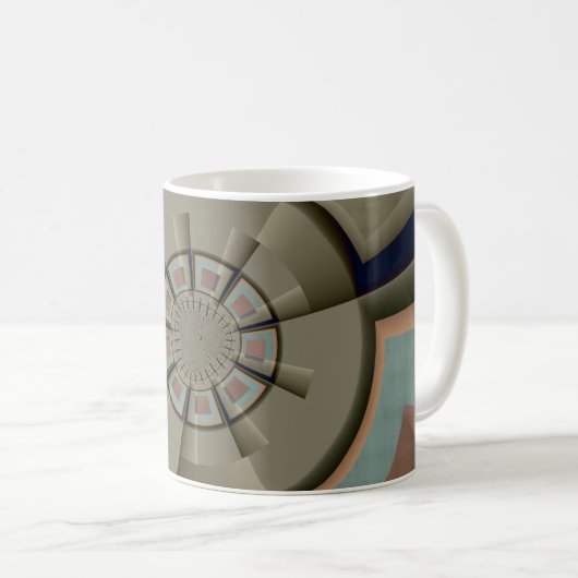 Moderne Abstrakte Farbharmonie Fraktal Kunst Grafi Kaffeetasse (VorderseiteRechts)