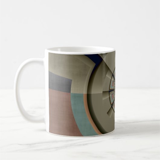 Moderne Abstrakte Farbharmonie Fraktal Kunst Grafi Kaffeetasse (Links)