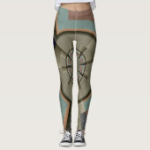 Moderne Abstrakte Farbharmonie Fraktal Kunst Grafi Leggings (Vorderseite)