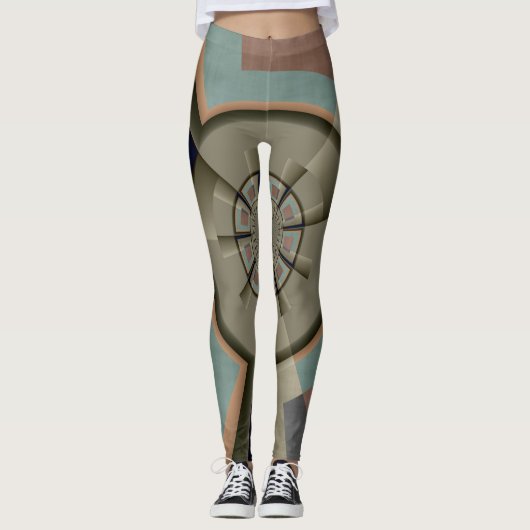 Moderne Abstrakte Farbharmonie Fraktal Kunst Grafi Leggings (Vorderseite)