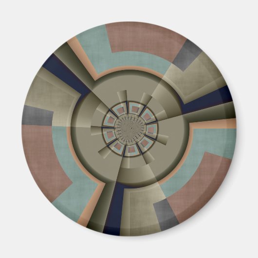 Moderne Abstrakte Farbharmonie Fraktal Kunst Grafi Magnet (Vorne)