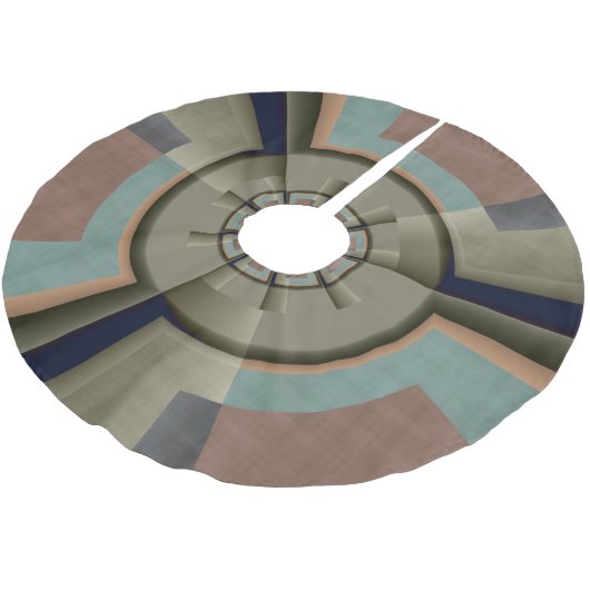 Moderne Abstrakte Farbharmonie Fraktal Kunst Grafi Polyester Weihnachtsbaumdecke (Schrägansicht)