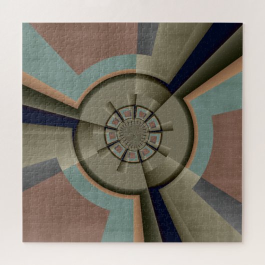 Moderne Abstrakte Farbharmonie Fraktal Kunst Grafi Puzzle (Horizontal)