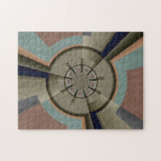 Moderne Abstrakte Farbharmonie Fraktal Kunst Grafi Puzzle (Horizontal)