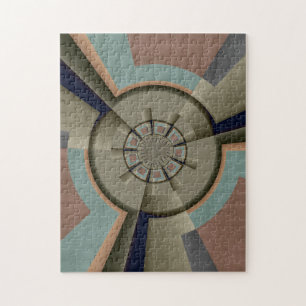 Moderne Abstrakte Farbharmonie Fraktal Kunst Grafi Puzzle