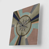 Moderne Abstrakte Farbharmonie Fraktal Kunst Grafi Quadratische Wanduhr (Winkel)