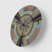Moderne Abstrakte Farbharmonie Fraktal Kunst Grafi Runde Wanduhr (Winkel)