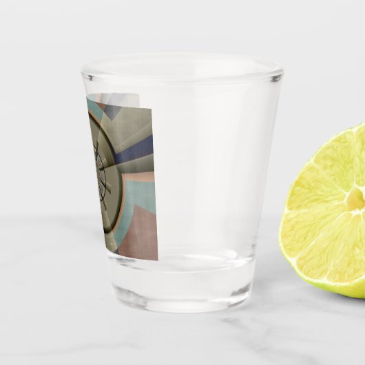 Moderne Abstrakte Farbharmonie Fraktal Kunst Grafi Schnapsglas (Rechts)