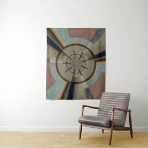 Moderne Abstrakte Farbharmonie Fraktal Kunst Grafi Wandteppich