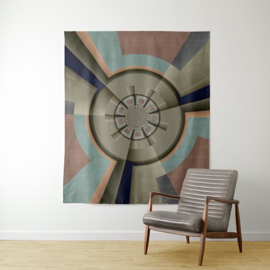 Moderne Abstrakte Farbharmonie Fraktal Kunst Grafi Wandteppich (Beispiel)