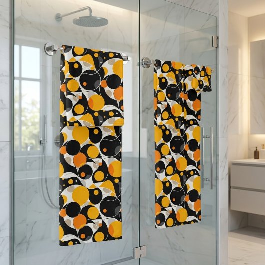 Moderne abstrakte farbige Blasen Badhandtuch Set
