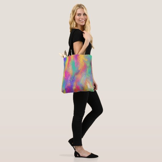 Moderne abstrakte Farblackierung Spritzer Malerei Tasche (Am Model)