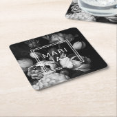 Moderne Abstrakte, farblich-weiße Blume Rechteckiger Pappuntersetzer (angewinkelt)