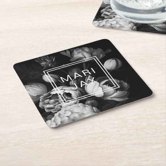 Moderne Abstrakte, farblich-weiße Blume Rechteckiger Pappuntersetzer (angewinkelt)