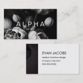 Moderne Abstrakte, farblich-weiße Blume Visitenkarte (Vorne/Hinten)