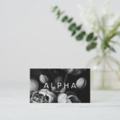 Moderne Abstrakte, farblich-weiße Blume Visitenkarte (Stehend Vorderseite)