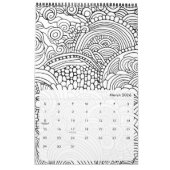 Moderne Abstrakte Farbmuster - Schwarz-weiß Kalender (Mär 2026)