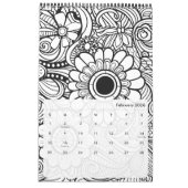 Moderne Abstrakte Farbmuster - Schwarz-weiß Kalender (Feb 2026)