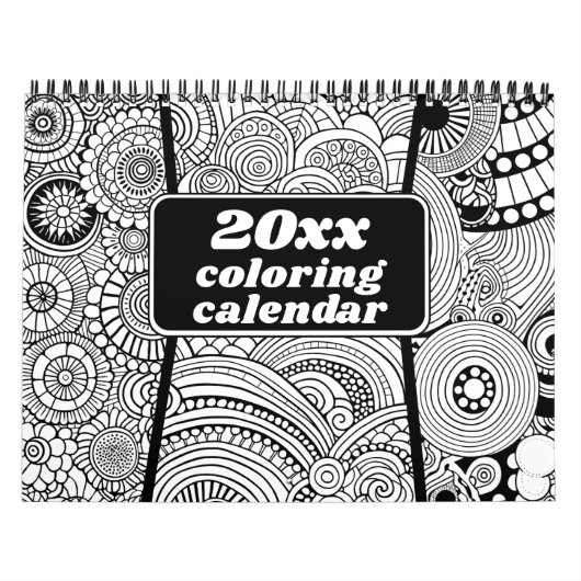 Moderne Abstrakte Farbmuster - Schwarz-weiß Kalender (Titelbild)