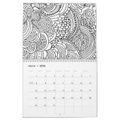 Moderne Abstrakte Farbmuster - Schwarz-weiß Kalender (Mär 2026)