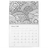 Moderne Abstrakte Farbmuster - Schwarz-weiß Kalender (Jan 2027)