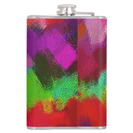 Moderne Abstrakte Farbpinke Flachmann (Rückseite)