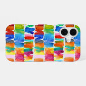 Moderne abstrakte Farbrippen iPhone 16 Hülle (Rückseite (Horizontal))