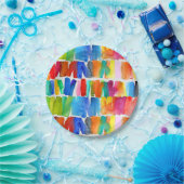 Moderne abstrakte Farbrippen Pappteller (Party)