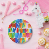 Moderne abstrakte Farbrippen Pappteller (Party)