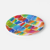 Moderne abstrakte Farbrippen Pappteller (Schrägansicht)