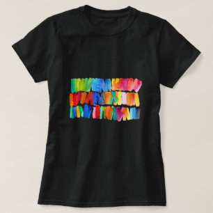 Moderne abstrakte Farbrippen T-Shirt