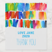 Moderne abstrakte Farbrippen Weinetikett (Einzelnes Label)