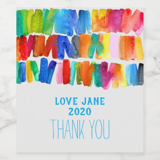 Moderne abstrakte Farbrippen Weinetikett (Einzelnes Label)