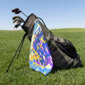 Moderne abstrakte Farbspritzer Golfhandtuch (Gras)