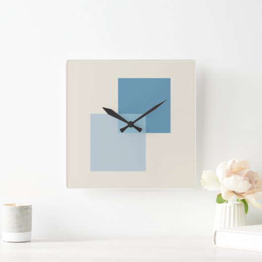 Moderne Abstrakte Farbtöne, Minimalistisches Desig Quadratische Wanduhr (Zuhause)