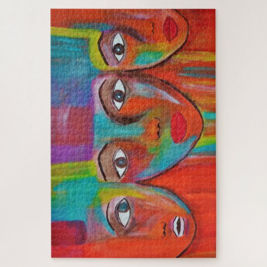 Moderne Abstrakte Farbtöne Puzzle (Vertikal)