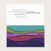 Moderne Abstrakte Farbwellen Visitenkarten (Außenseite Aufgefaltet)