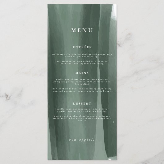 Moderne Abstrakte feierliche Hochzeit | Menükarte (Vorderseite)