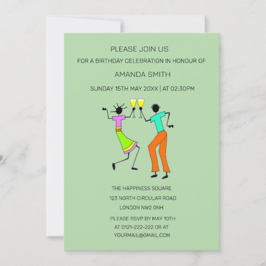 Moderne abstrakte Feiern und Beifall zum Geburtsta Einladung (Vorderseite)